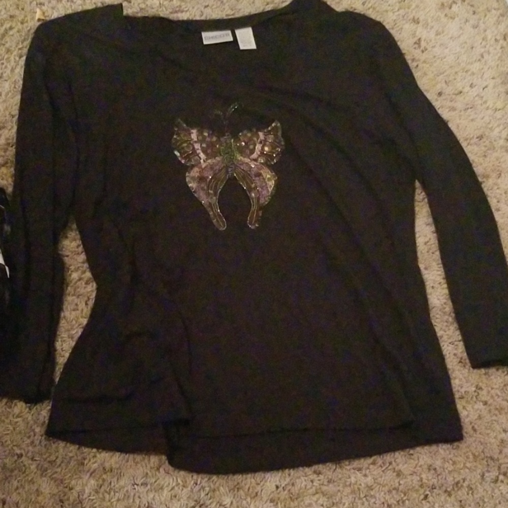 Chico's embroidered butterfly